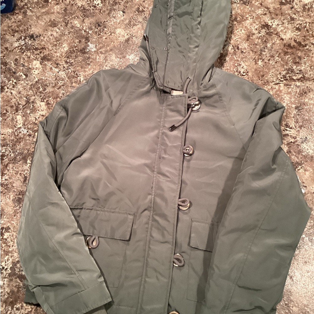 Altar’s State Green Hooded Zip Up Jacket with Toggle Buttons nwt